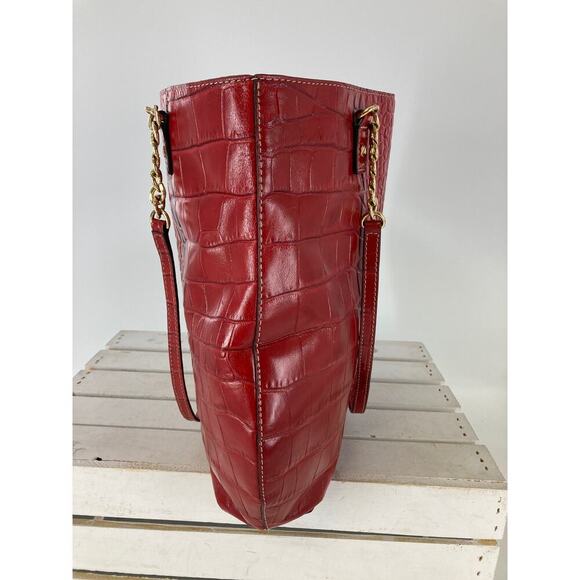 MICHEAL KORS, LARGE RED LEATHER ANIMAL PRINT SHOULDER BAG - Picture 4 of 11